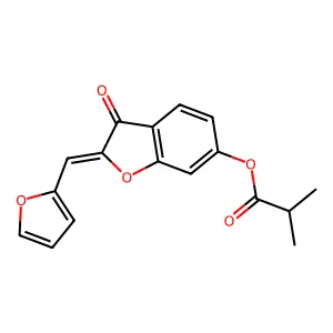 (Z)-2-(furan-2-ylmethylene)-3-oxo-2,3-dihydrobenzofuran-6-yl isobutyrate structure