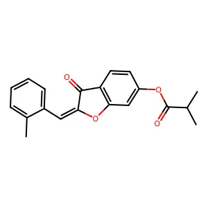 (Z)-2-(2-methylbenzylidene)-3-oxo-2,3-dihydrobenzofuran-6-yl isobutyrate structure