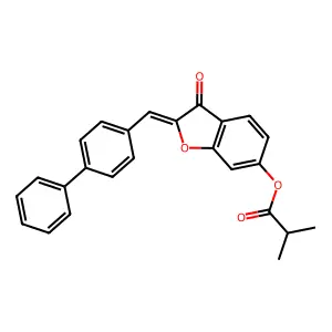3-Oxo-2-[(4-phenylphenyl)methylene]benzo[3,4-b]furan-6-yl 2-methylpropanoate structure
