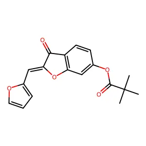 (Z)-2-(furan-2-ylmethylene)-3-oxo-2,3-dihydrobenzofuran-6-yl pivalate structure