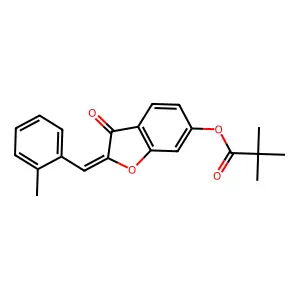 (2Z)-2-(2-methylbenzylidene)-3-oxo-2,3-dihydro-1-benzofuran-6-yl 2,2-dimethylpropanoate structure