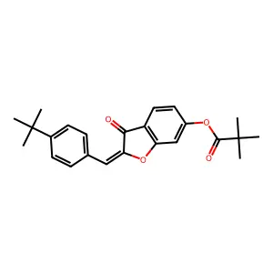 (2Z)-2-(4-tert-butylbenzylidene)-3-oxo-2,3-dihydro-1-benzofuran-6-yl 2,2-dimethylpropanoate structure