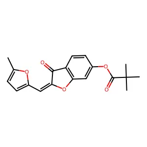 (Z)-2-((5-methylfuran-2-yl)methylene)-3-oxo-2,3-dihydrobenzofuran-6-yl pivalate structure