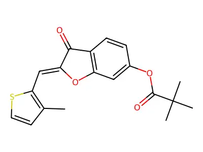 (Z)-2-((3-methylthiophen-2-yl)methylene)-3-oxo-2,3-dihydrobenzofuran-6-yl pivalate structure