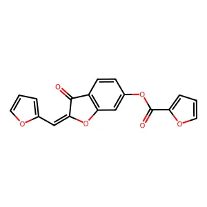 (Z)-2-(furan-2-ylmethylene)-3-oxo-2,3-dihydrobenzofuran-6-yl furan-2-carboxylate structure