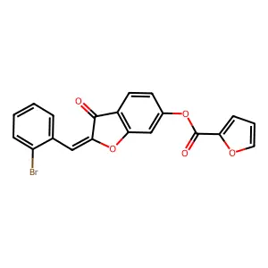 (Z)-2-(2-bromobenzylidene)-3-oxo-2,3-dihydrobenzofuran-6-yl furan-2-carboxylate structure