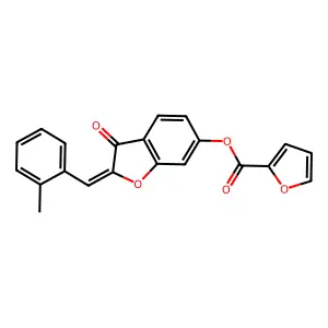 (Z)-2-(2-methylbenzylidene)-3-oxo-2,3-dihydrobenzofuran-6-yl furan-2-carboxylate structure
