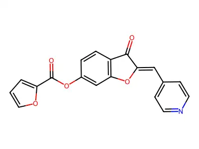 (Z)-3-oxo-2-(pyridin-4-ylmethylene)-2,3-dihydrobenzofuran-6-yl furan-2-carboxylate structure