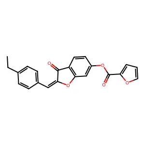 (Z)-2-(4-ethylbenzylidene)-3-oxo-2,3-dihydrobenzofuran-6-yl furan-2-carboxylate structure