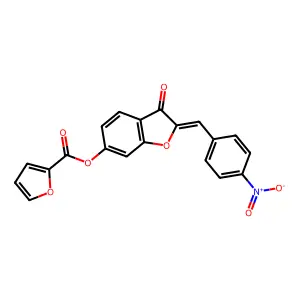 (Z)-2-(4-nitrobenzylidene)-3-oxo-2,3-dihydrobenzofuran-6-yl furan-2-carboxylate structure