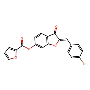 (Z)-2-(4-bromobenzylidene)-3-oxo-2,3-dihydrobenzofuran-6-yl furan-2-carboxylate structure