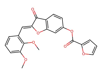 (Z)-2-(2,3-dimethoxybenzylidene)-3-oxo-2,3-dihydrobenzofuran-6-yl furan-2-carboxylate structure