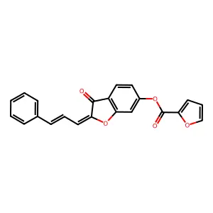 (Z)-3-oxo-2-((E)-3-phenylallylidene)-2,3-dihydrobenzofuran-6-yl furan-2-carboxylate structure