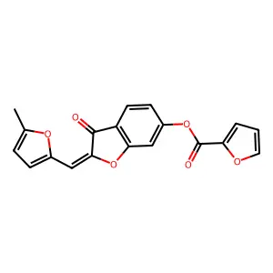 (Z)-2-((5-methylfuran-2-yl)methylene)-3-oxo-2,3-dihydrobenzofuran-6-yl furan-2-carboxylate structure