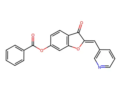(Z)-3-oxo-2-(pyridin-3-ylmethylene)-2,3-dihydrobenzofuran-6-yl benzoate structure