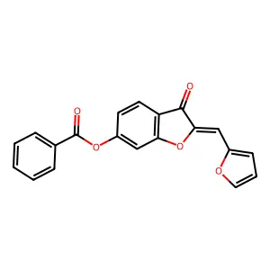 (Z)-2-(furan-2-ylmethylene)-3-oxo-2,3-dihydrobenzofuran-6-yl benzoate structure