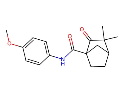 N-(4-methoxyphenyl)-3,3-dimethyl-2-oxobicyclo[2.2.1]heptane-1-carboxamide structure