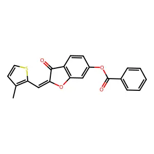 (Z)-2-((3-methylthiophen-2-yl)methylene)-3-oxo-2,3-dihydrobenzofuran-6-yl benzoate structure