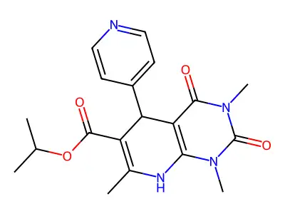 propan-2-yl 1,3,7-trimethyl-2,4-dioxo-5-(pyridin-4-yl)-1,2,3,4,5,8-hexahydropyrido[2,3-d]pyrimidine-6-carboxylate structure