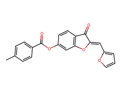 (Z)-2-(furan-2-ylmethylene)-3-oxo-2,3-dihydrobenzofuran-6-yl 4-methylbenzoate structure