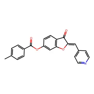 (Z)-3-oxo-2-(pyridin-4-ylmethylene)-2,3-dihydrobenzofuran-6-yl 4-methylbenzoate structure