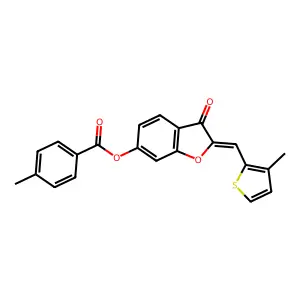 (Z)-2-((3-methylthiophen-2-yl)methylene)-3-oxo-2,3-dihydrobenzofuran-6-yl 4-methylbenzoate structure