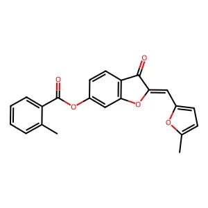 (2Z)-2-[(5-methylfuran-2-yl)methylidene]-3-oxo-2,3-dihydro-1-benzofuran-6-yl 2-methylbenzoate structure