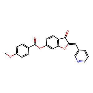 (Z)-3-oxo-2-(pyridin-3-ylmethylene)-2,3-dihydrobenzofuran-6-yl 4-methoxybenzoate structure