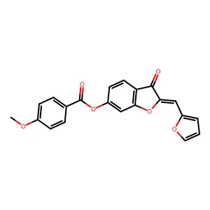 (Z)-2-(furan-2-ylmethylene)-3-oxo-2,3-dihydrobenzofuran-6-yl 4-methoxybenzoate structure