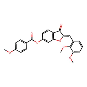 (Z)-2-(2,3-dimethoxybenzylidene)-3-oxo-2,3-dihydrobenzofuran-6-yl 4-methoxybenzoate structure