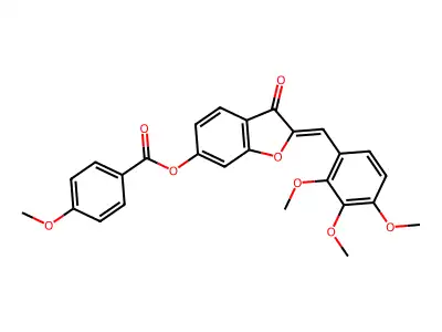 (Z)-3-oxo-2-(2,3,4-trimethoxybenzylidene)-2,3-dihydrobenzofuran-6-yl 4-methoxybenzoate structure