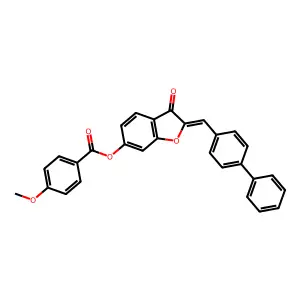3-Oxo-2-[(4-phenylphenyl)methylene]benzo[3,4-b]furan-6-yl 4-methoxybenzoate structure