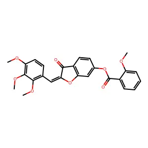 (Z)-3-oxo-2-(2,3,4-trimethoxybenzylidene)-2,3-dihydrobenzofuran-6-yl 2-methoxybenzoate structure