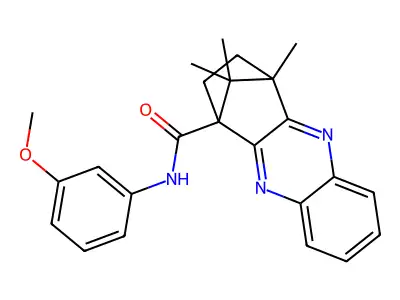 (1R,4S)-N-(3-methoxyphenyl)-4,11,11-trimethyl-1,2,3,4-tetrahydro-1,4-methanophenazine-1-carboxamide structure
