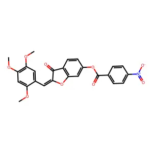 (Z)-3-oxo-2-(2,4,5-trimethoxybenzylidene)-2,3-dihydrobenzofuran-6-yl 4-nitrobenzoate structure