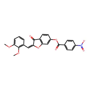 (Z)-2-(2,3-dimethoxybenzylidene)-3-oxo-2,3-dihydrobenzofuran-6-yl 4-nitrobenzoate structure