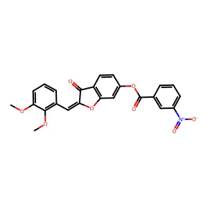 (Z)-2-(2,3-dimethoxybenzylidene)-3-oxo-2,3-dihydrobenzofuran-6-yl 3-nitrobenzoate structure