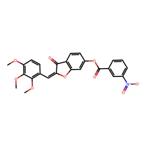 (Z)-3-oxo-2-(2,3,4-trimethoxybenzylidene)-2,3-dihydrobenzofuran-6-yl 3-nitrobenzoate structure