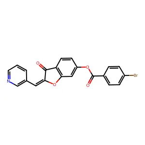 (Z)-3-oxo-2-(pyridin-3-ylmethylene)-2,3-dihydrobenzofuran-6-yl 4-bromobenzoate structure
