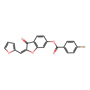 (Z)-2-(furan-2-ylmethylene)-3-oxo-2,3-dihydrobenzofuran-6-yl 4-bromobenzoate structure