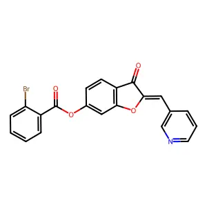 (Z)-3-oxo-2-(pyridin-3-ylmethylene)-2,3-dihydrobenzofuran-6-yl 2-bromobenzoate structure