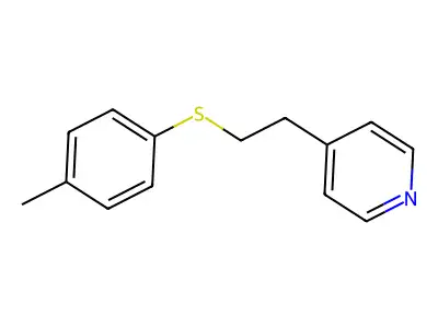 2-(4-pyridyl)ethyl p-tolyl sulfide structure