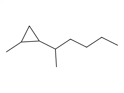 1-Methyl-2-(1-methylpentyl)cyclopropane structure