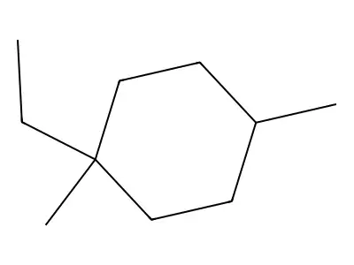 Cyclohexane, 1-ethyl-1,4-dimethyl-, cis- structure