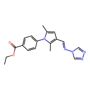 ethyl 4-[2,5-dimethyl-3-[(Z)-1,2,4-triazol-4-yliminomethyl]pyrrol-1-yl]benzoate structure