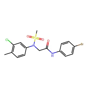 N-(4-bromophenyl)-2-(3-chloro-4-methyl-N-methylsulfonylanilino)acetamide structure