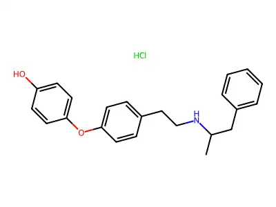 Phenol, 4-(4-(2-((1-methyl-2-phenylethyl)amino)ethyl)phenoxy)-, hydrochloride structure