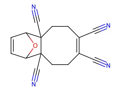 13-Oxatricyclo[8.2.1.02,9]trideca-5,11-diene-2,5,6,9-tetracarbonitrile structure