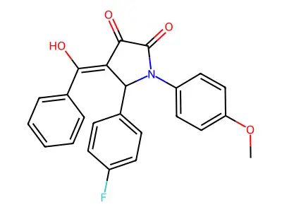 (4Z)-5-(4-fluorophenyl)-4-[hydroxy(phenyl)methylidene]-1-(4-methoxyphenyl)pyrrolidine-2,3-dione structure