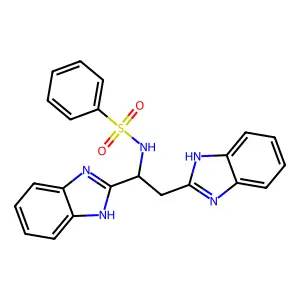 N-[1,2-bis(1H-benzimidazol-2-yl)ethyl]benzenesulfonamide structure